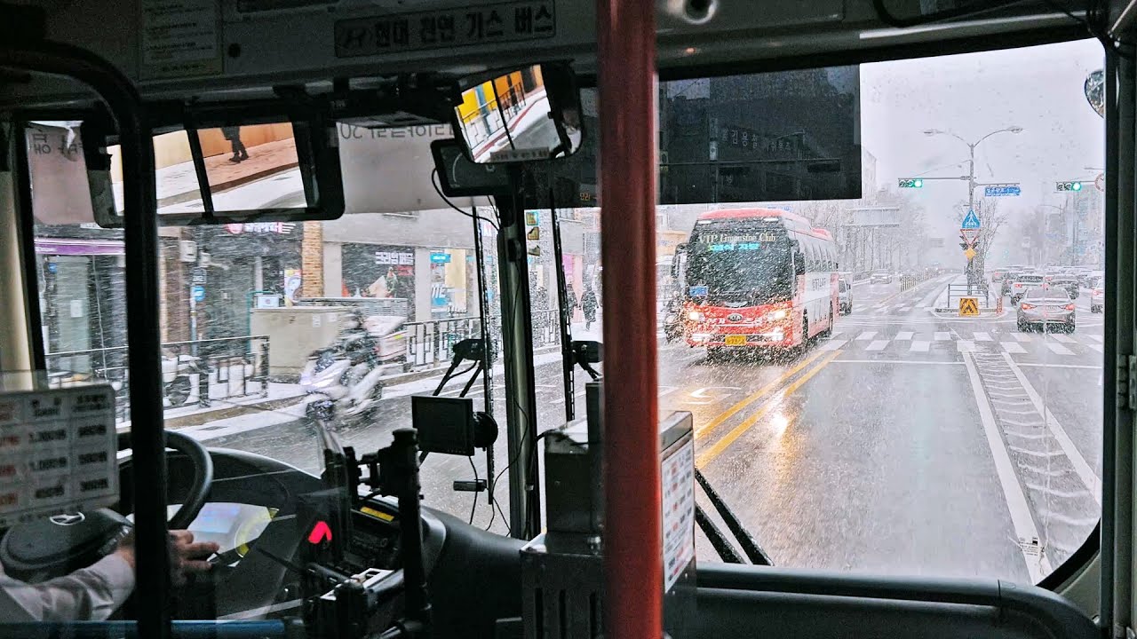 [4K] Heavy Snow Day - Seoul Bus Ride | 서울 폭설 내리는 날, 버스에서 본 눈 내리는 풍경