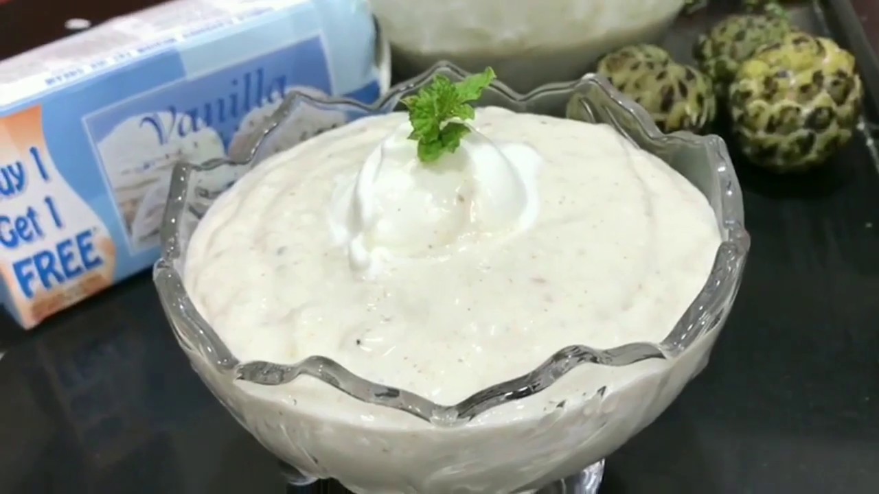 Sitaphal Cream Dessert in Haji ali style/Custurd Apple Cream with Vanilla Ice cream