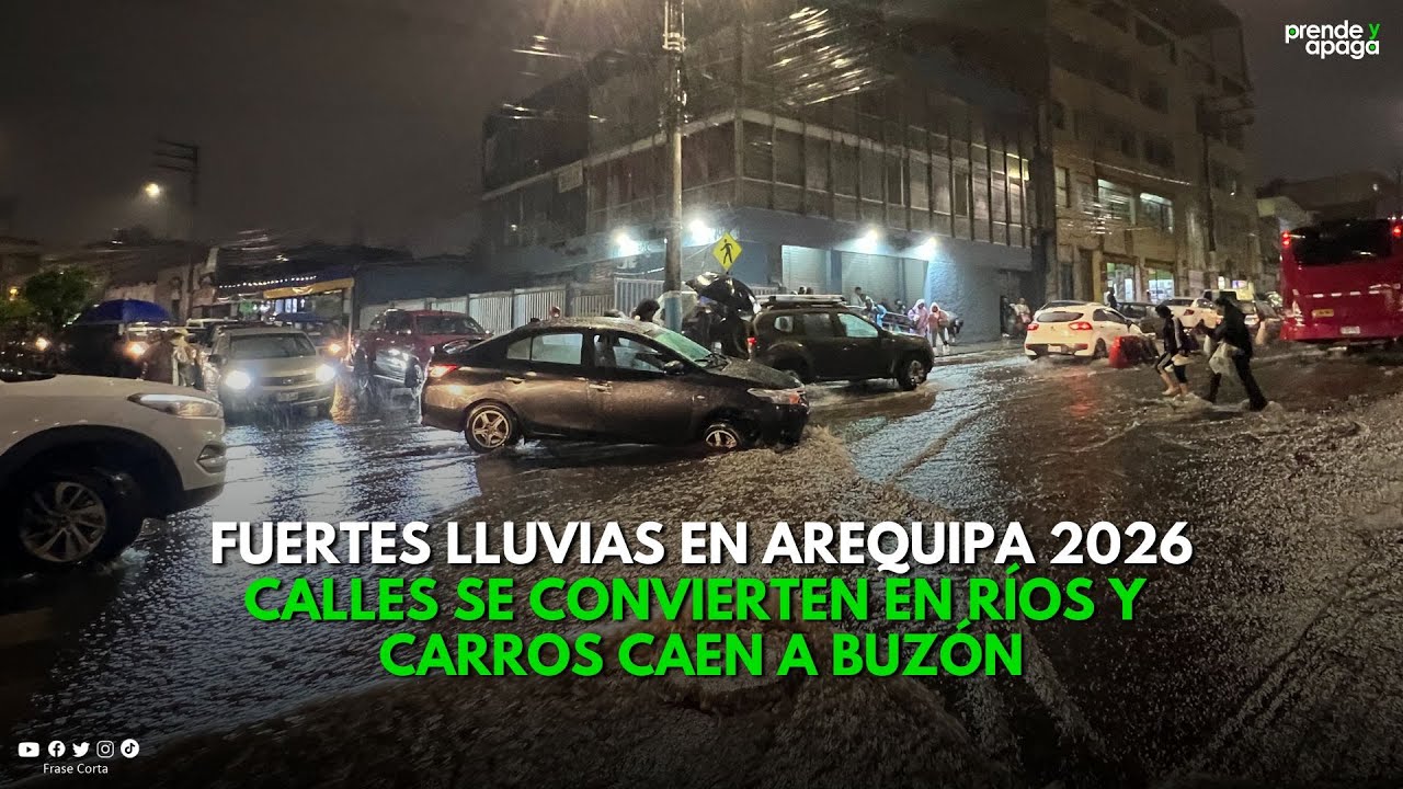 Arequipa: Intensa lluvia en Arequipa. Av. Goyeneche se convierte en 