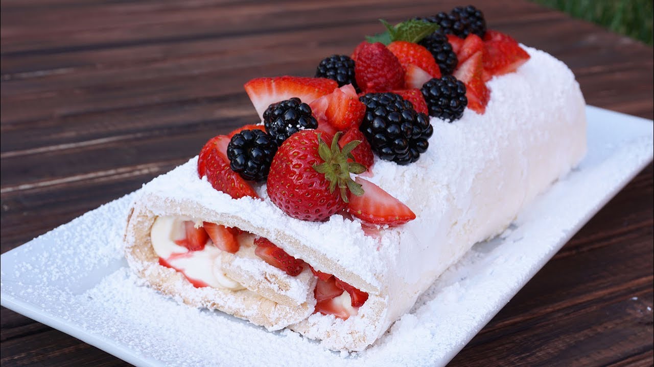 Summer Berry Meringue Cake Roulade | Episode 113