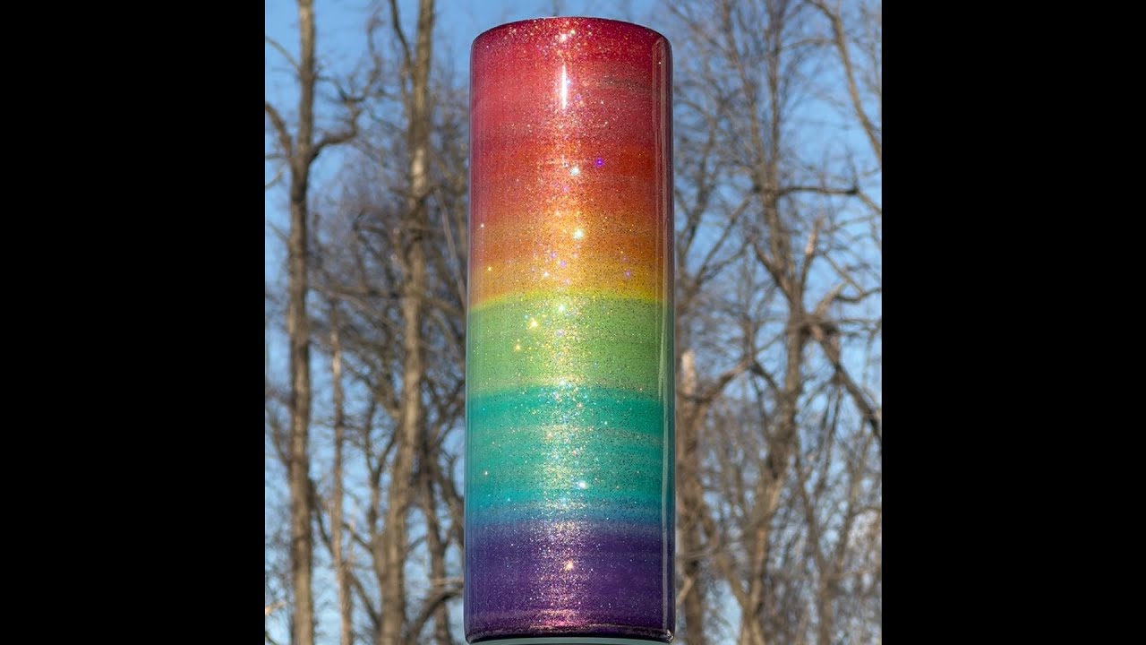Glitter Alcohol Ink Rainbow Tumbler - Mr. Nola's Glitter, Marabu Inks