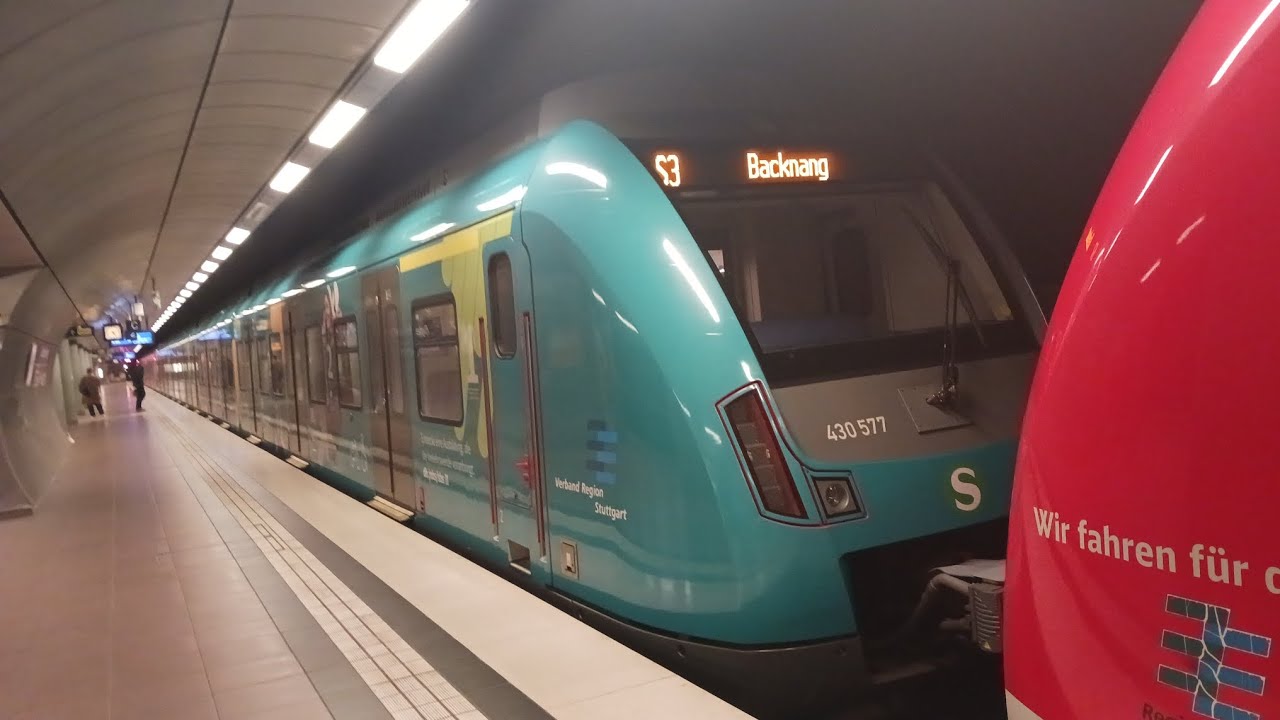 Поездка на поезде BR 430 S-Bahn Stuttgart, борт. #430577, марш. S3