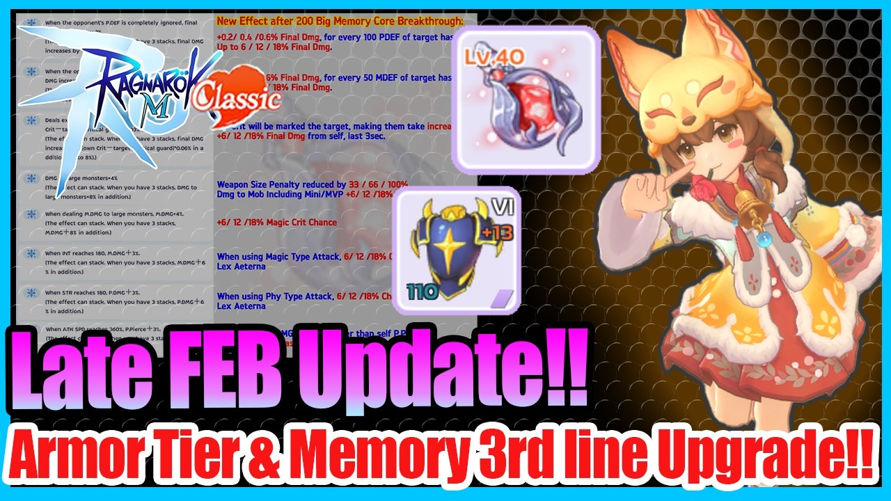 Обновление конца февраля!! Улучшение экипировки и уровня брони!! [Ragnarok Mobile Classic]