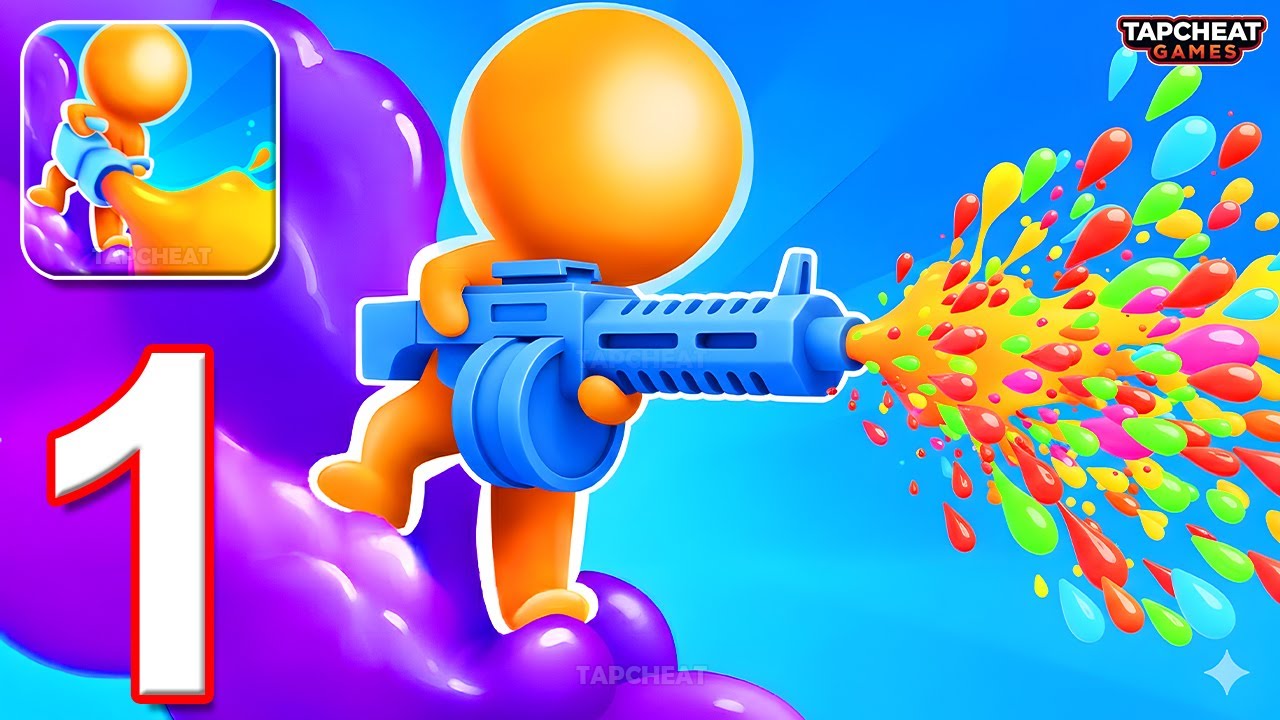 Dye Hard: Color War - Gameplay Walkthrough Part 1 - Paint Everything Around (Android, iOS)