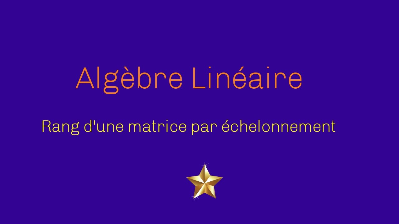 Rang d'une matrice échelonnement Exercice Corrigé 3   http://www.mathsprofessor.com