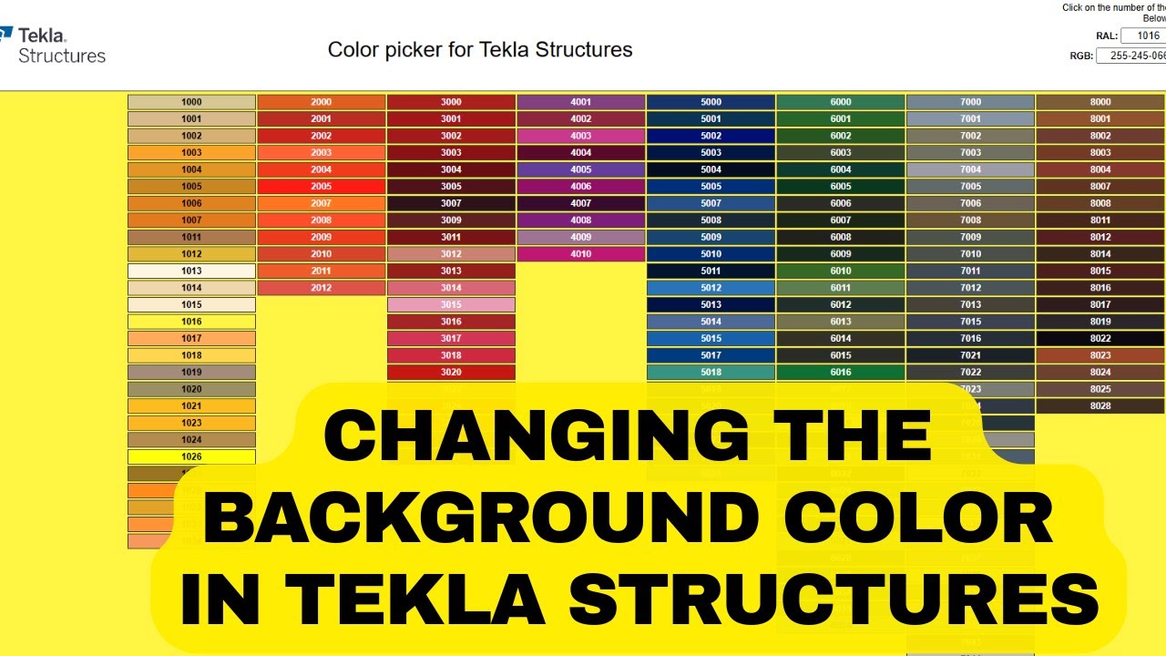 Changing the Background Color in Tekla Structures