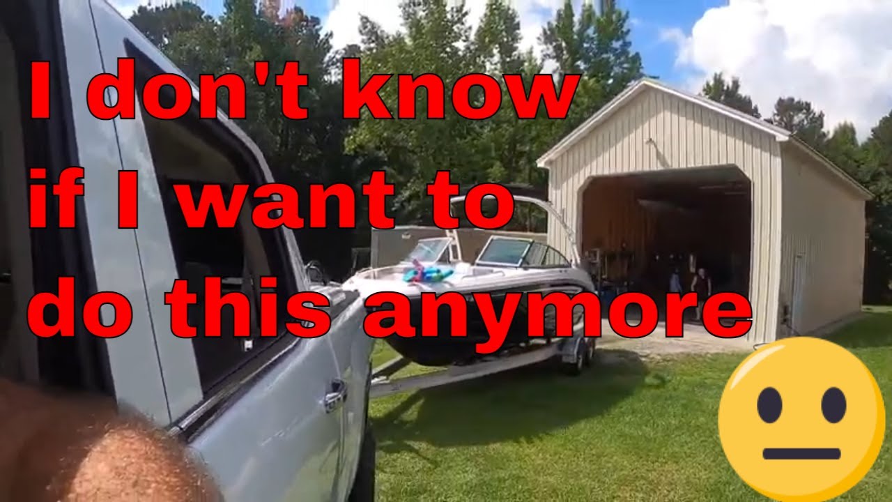 Getting the boat ready for the lake is exhausting