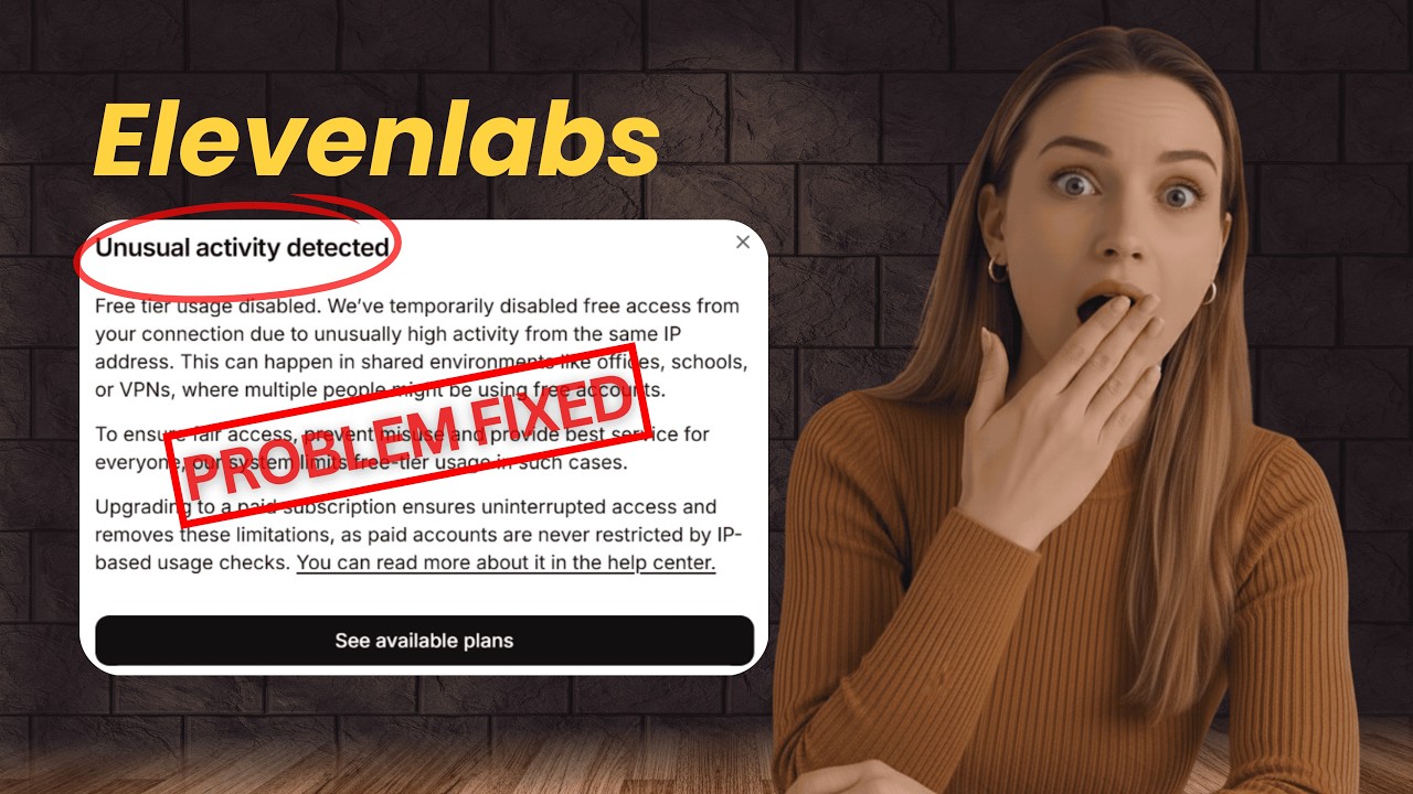 ElevenLabs Unusual Activity Detected? Fix It in Seconds!✅