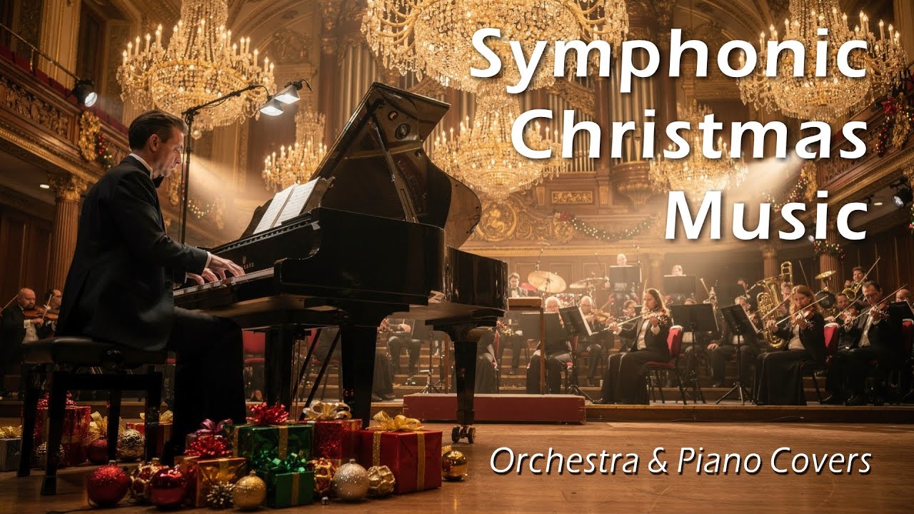 Piano & Orchestra Instrumental Covers of Traditional Christmas Carols🎄Serene, Cozy, Soothing Vibes