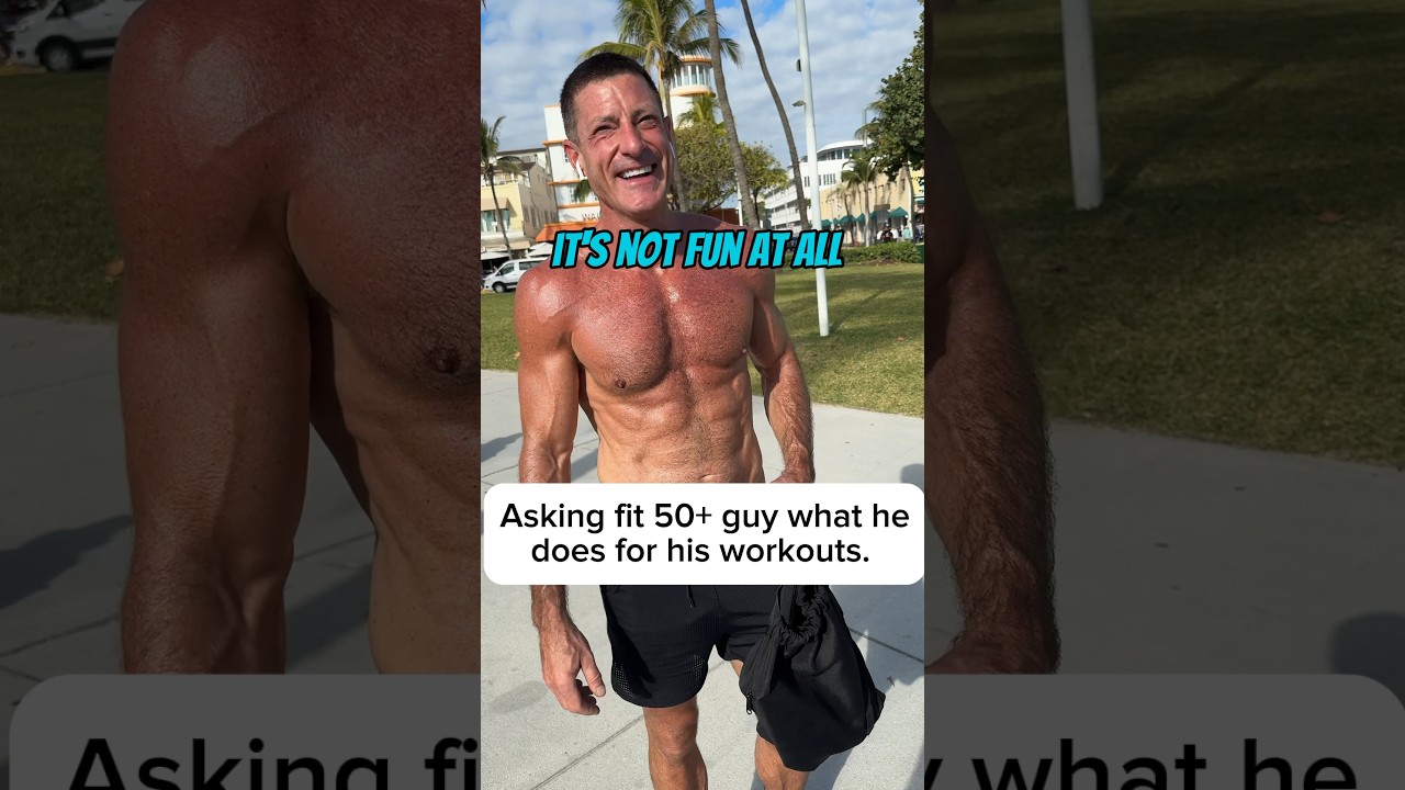 Asking ripped 50+ year old how he got shredded. #workout #miami #fitness #bodybuilding #fit