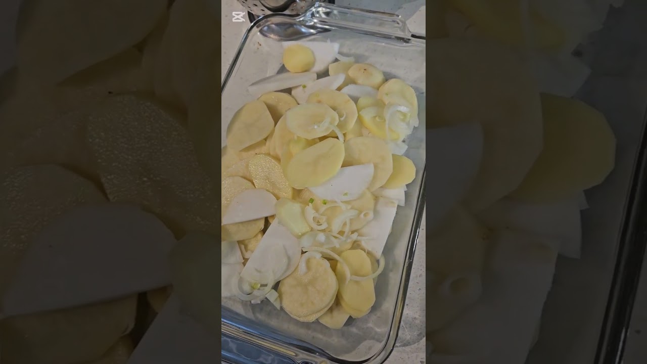 Potato and turnip casserole. 
