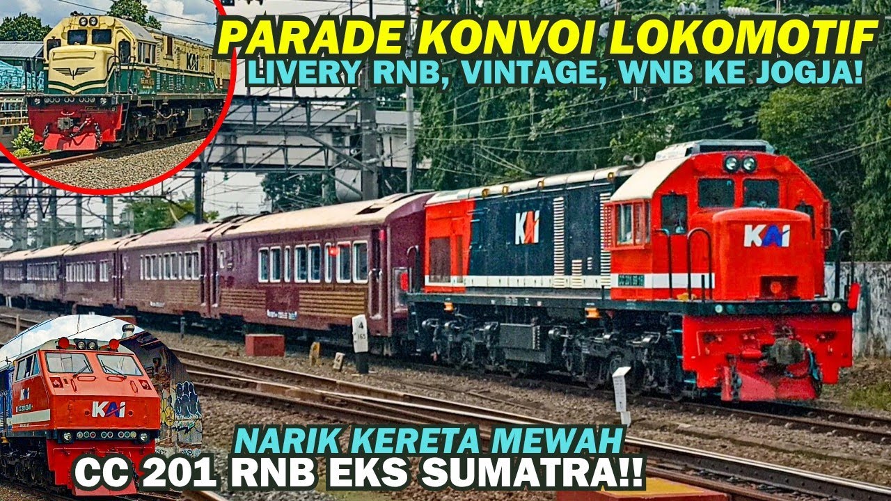 LOKOMOTIF KERETA API LANGKA CC201 83 48 (129R)! Aksi CC 201 Livery RnB, Vintage, CC 203 WnB di Jogja