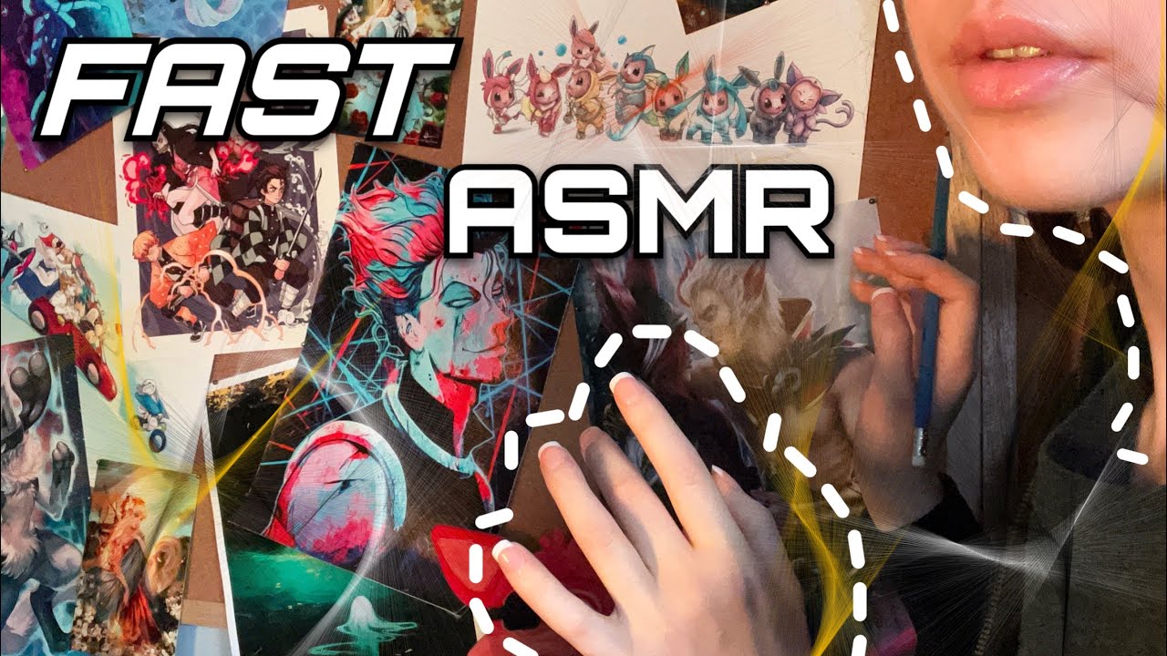 (fast asmr) Tracing Objects w/ Press-On Nails ( spotify trigger, lip mask application, room tour + )