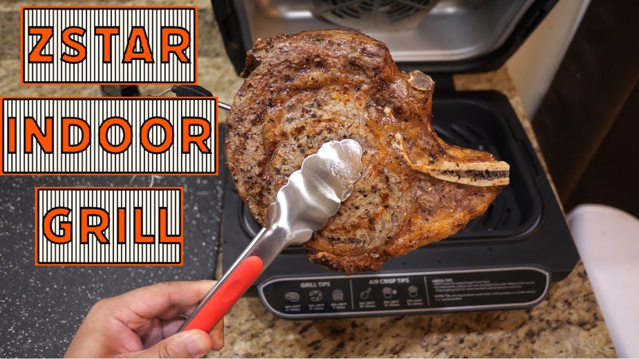 Приготовление стейка с картофелем в фритюрнице-гриле Zstar Indoor Air Fryer Grill