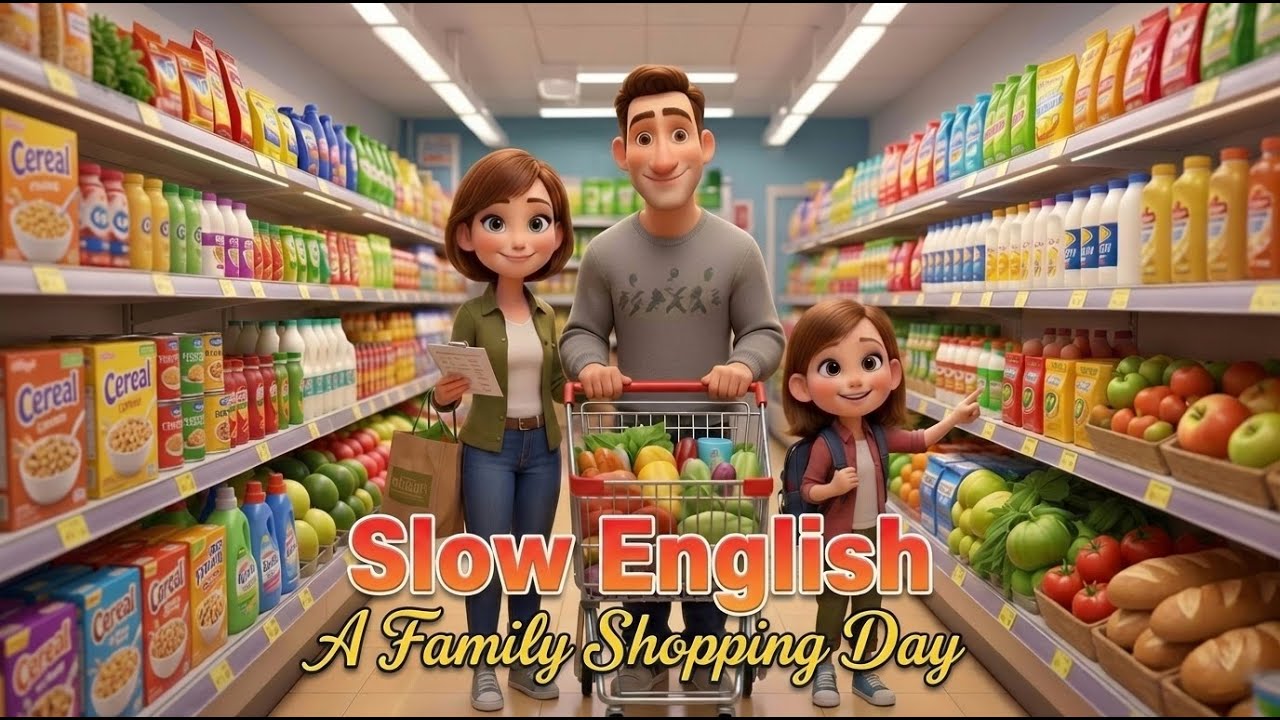 Family Shopping at the Supermarket | Easy English Listening Story (A2 Level)