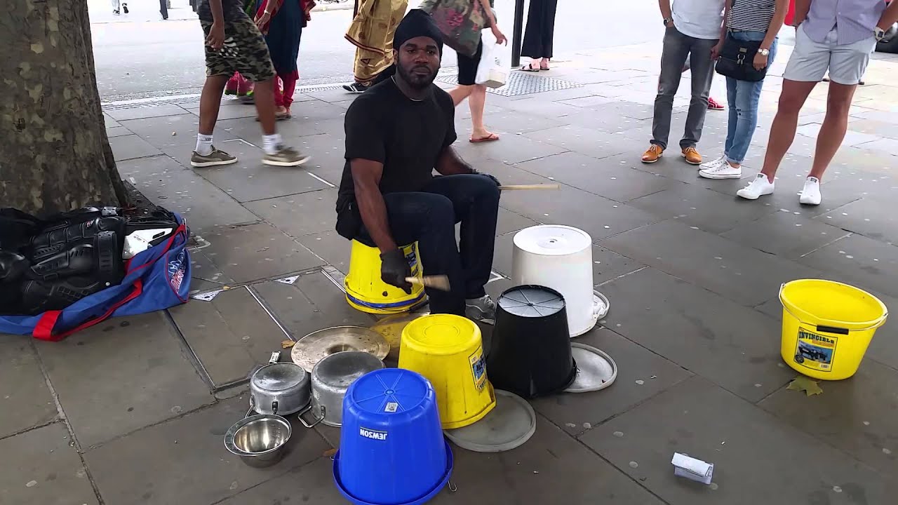 Bucket drummer in Hammersmith