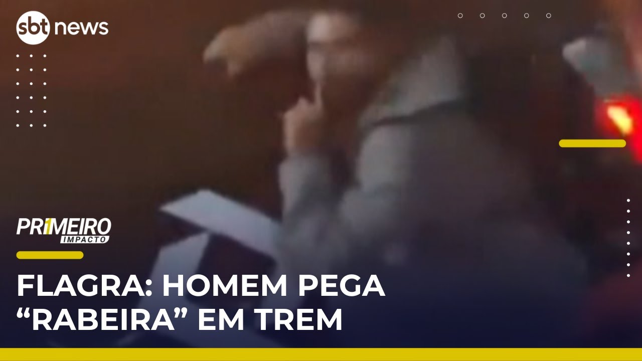 Homem é flagrado “pegando rabeira” em trem na estação da Luz, em SP | #PrimeiroImpacto