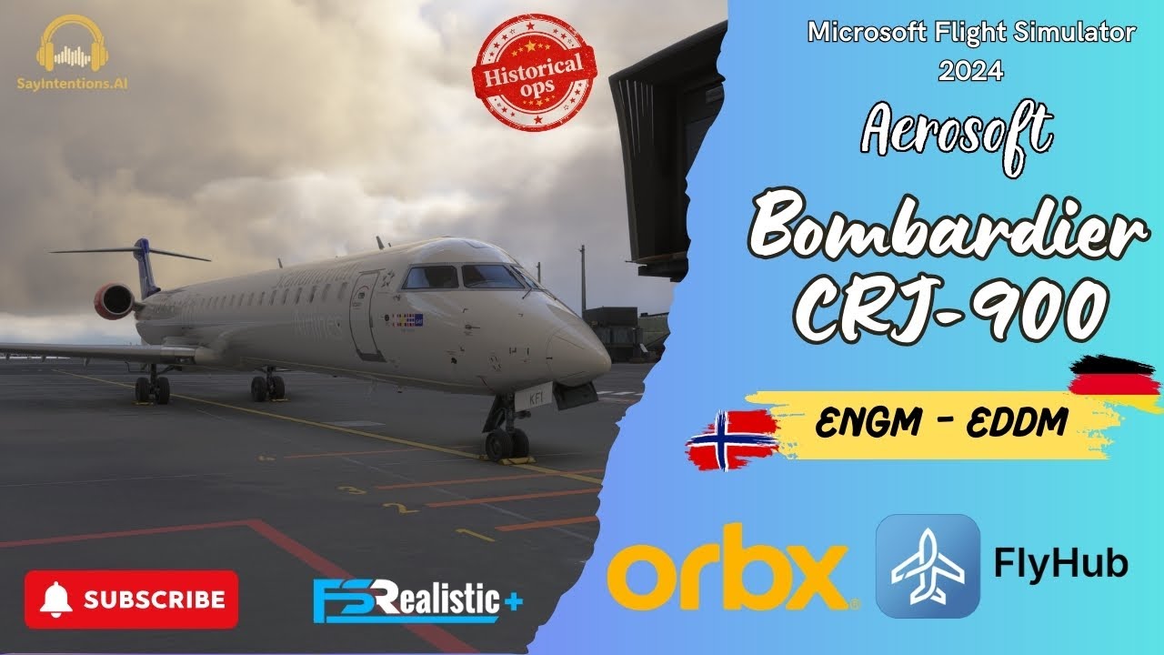 MSFS 2024 & SayIntentions.AI - CRJ-900 | Oslo - Monachium | FlyHub