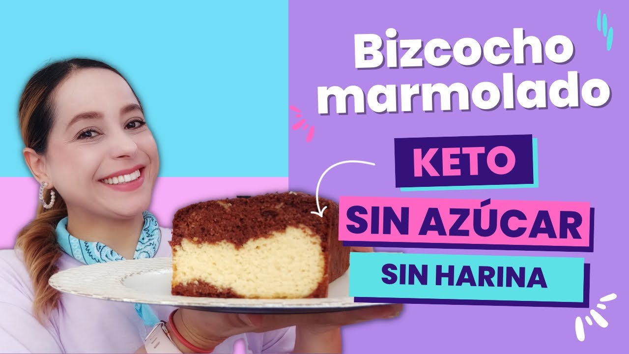 Cómo hacer BIZCOCHO MARMOLADO KETO (vainilla/chocolate) 🍞 SIN AZÚCAR - SIN HARINA 🥳