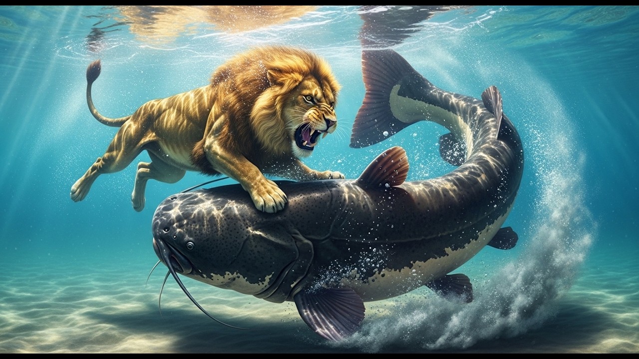 Giant River Monster vs Lion 🐟🦁  Wild American Rescue Story You Won&rsquo;t Believe