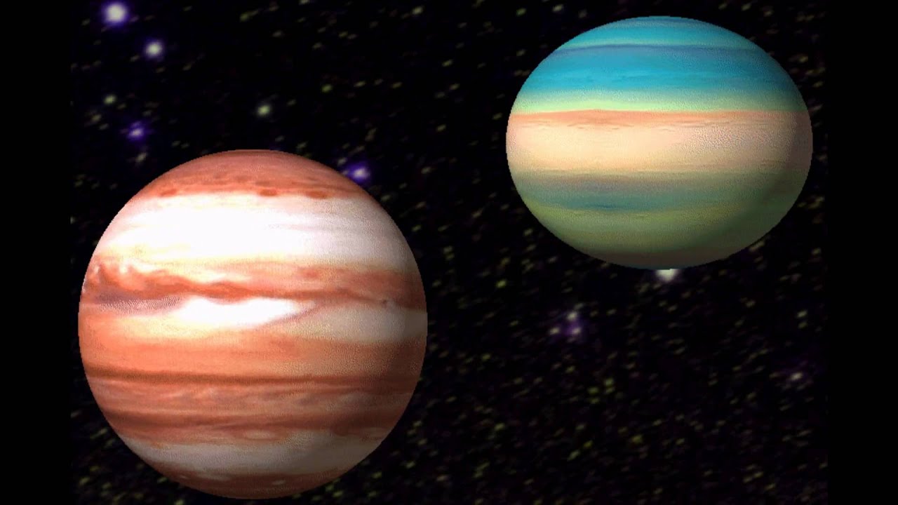 Jupiter and early Saturn with no rings circa @ 4 Billion B.C.