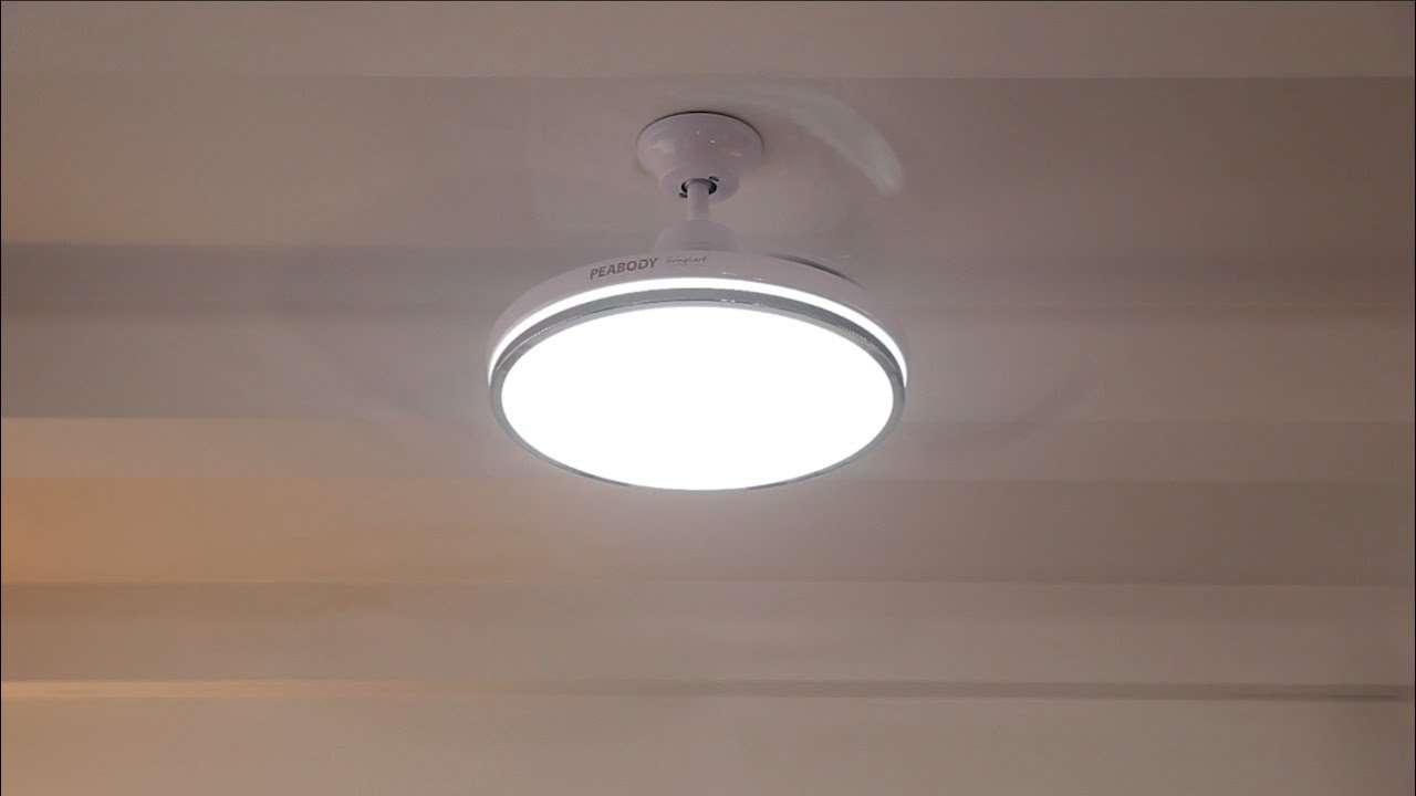 Ventilador de Techo con aspas retráctiles invisibles y luz LED