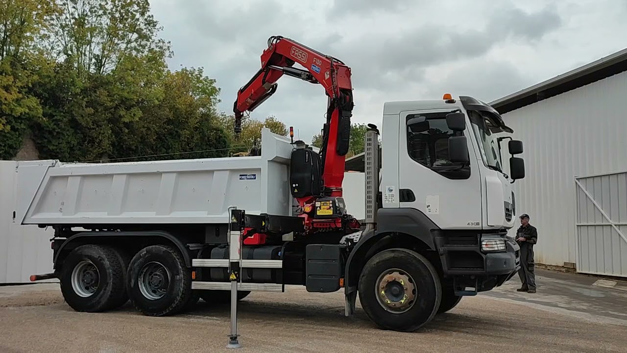 Camion benne grue renault 430 DXI