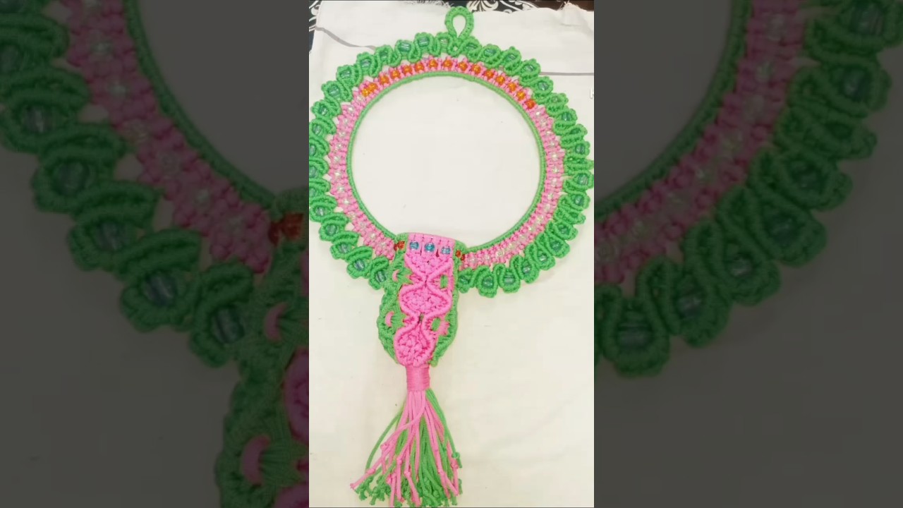 Macrame wall hangerMacrame flower 🌺 circle wall hanger#ytshorts #shortsviral #diy #craft #diycrafts