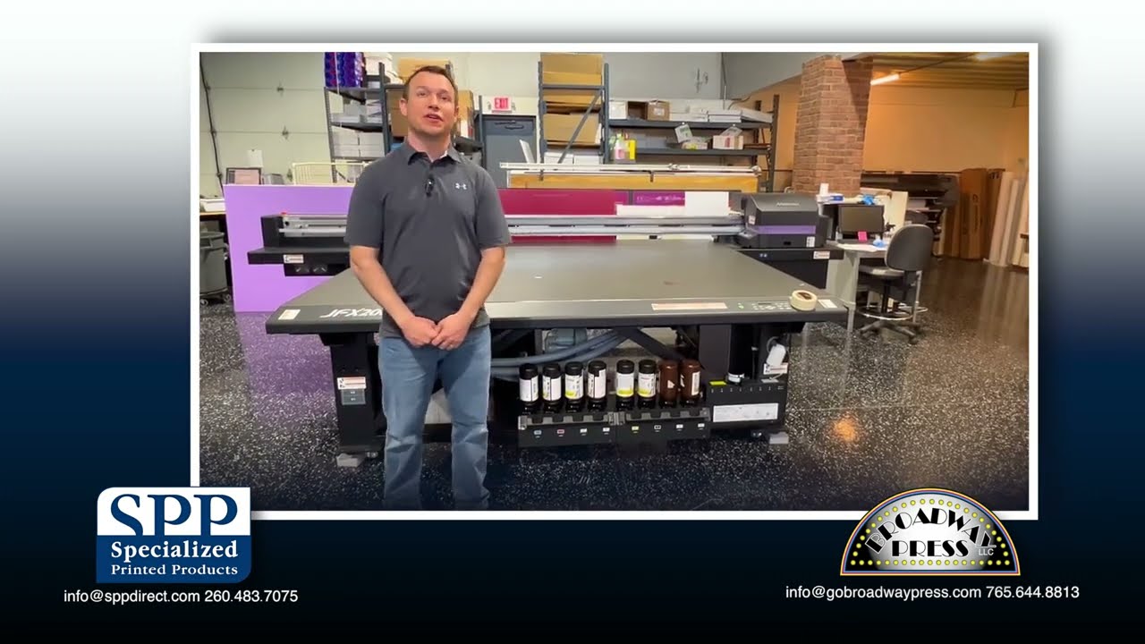 Specialized Printed Products & Broadway Press - New Flatbed Wide Format Printer - Mimaki JFX200-2513