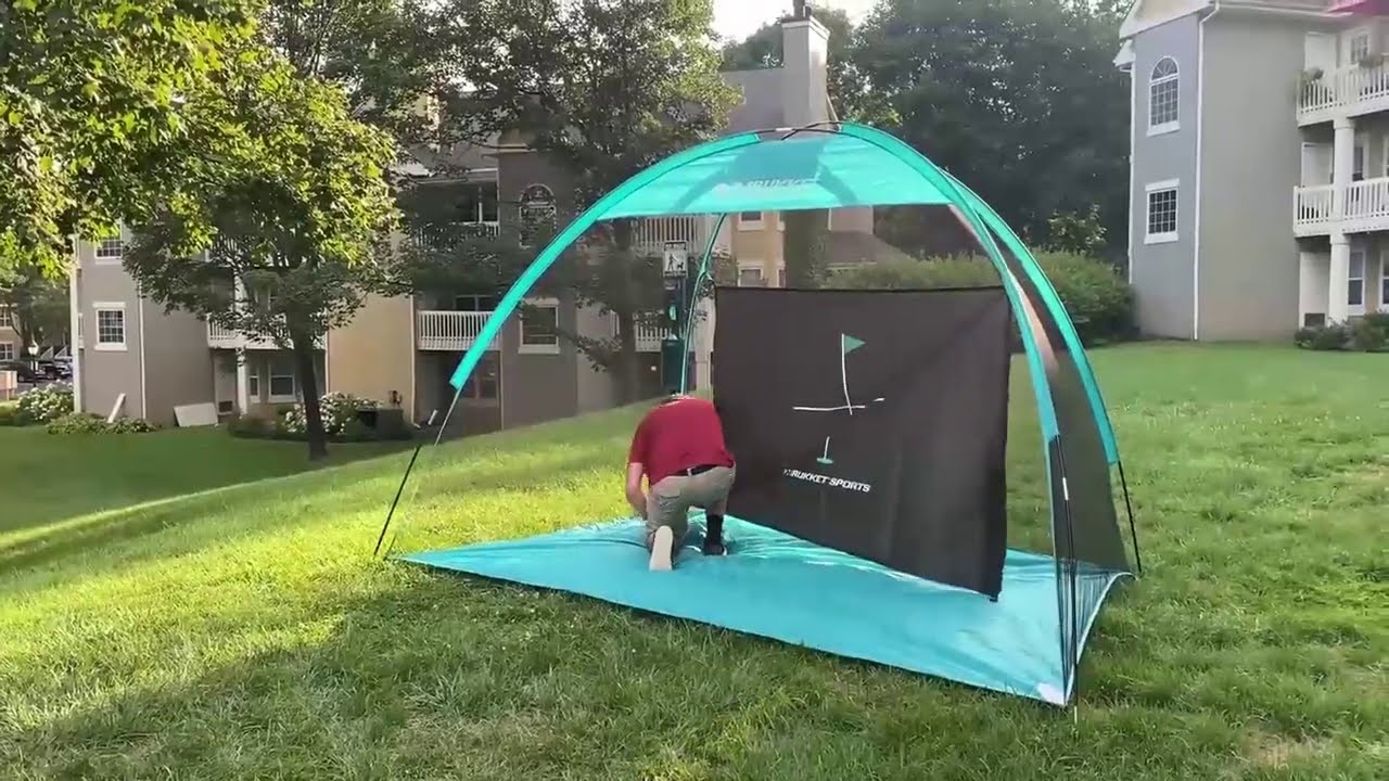 Rukket Sports Tent Design 10x6 Portable Golf Net --Setup Video