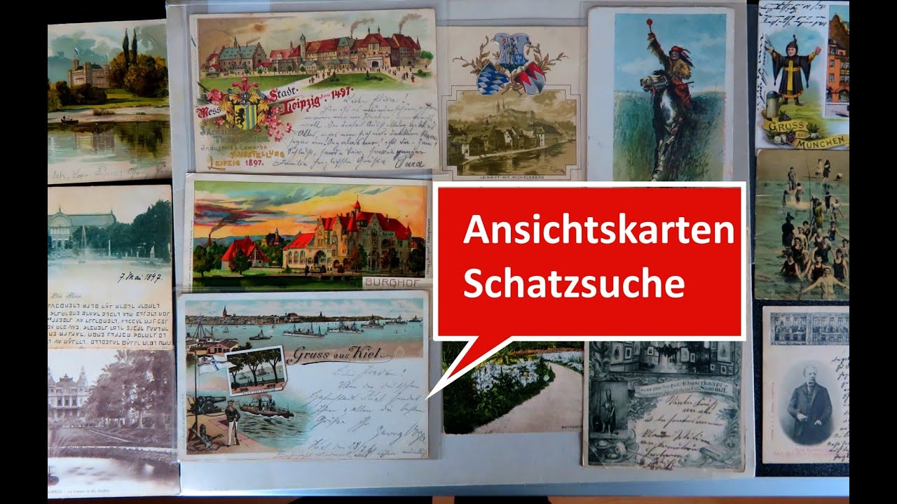 Wertvoll? Ansichtskarten und Briefmarken Schatzsuche in einem Posten alte Ansichtskarten