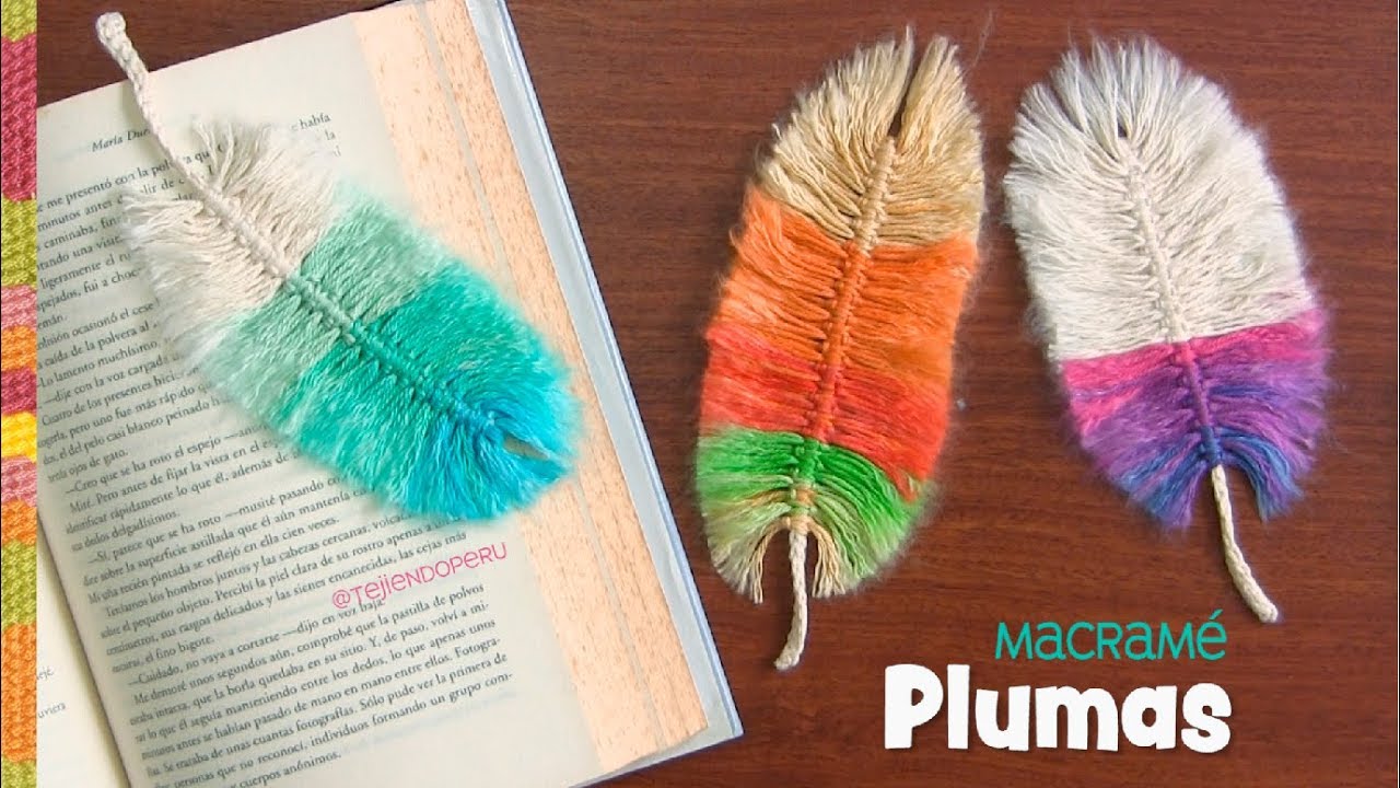 Plumas de colores en macramé / Tejiendo Perú