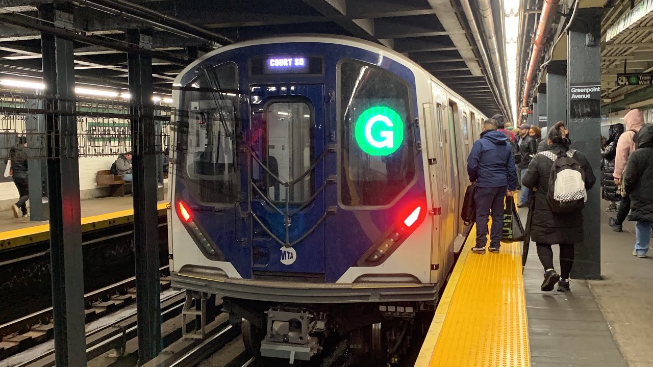 Court Square Bound 2025 Kawasaki R211A 3630-3634 G Train At Greenpoint Av
