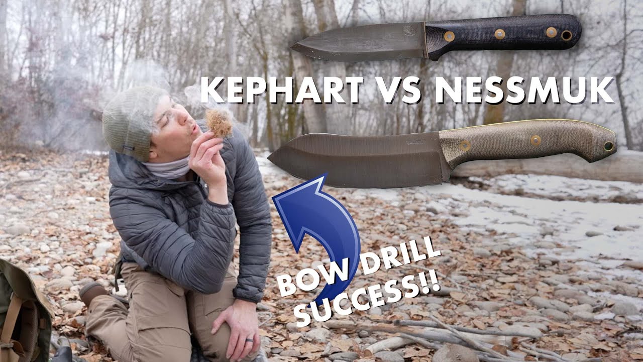 Kephart VS. Nessmuk Knife | SUCCESS with Bow Drill Friction Fire