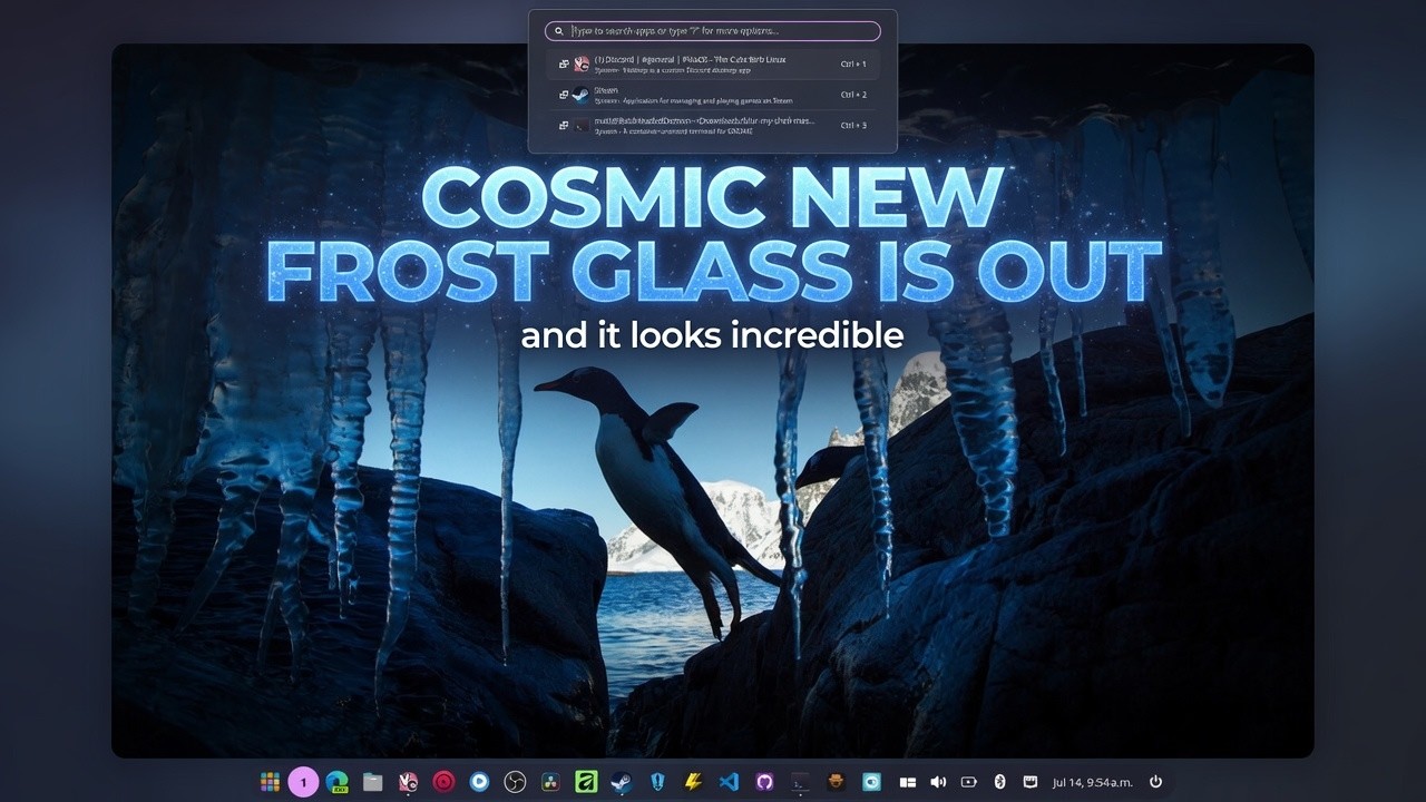 Wydano COSMIC Epoch 1.3 i dodano nowy efekt matowego szkła (Frosted Glass)