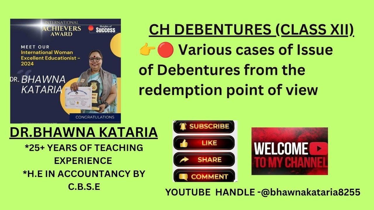 CLASS XII ,CH DEBENTURES -Issue of Debentures from point of view of Redemption 
