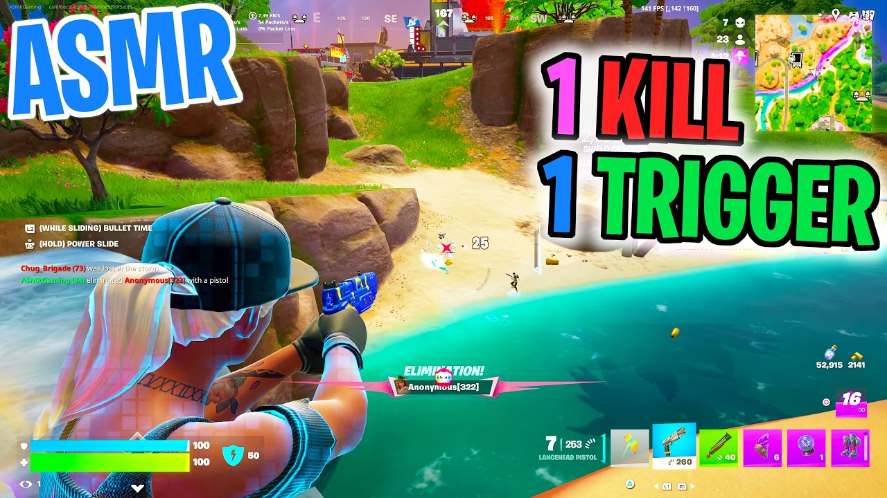 ASMR Gaming 😴 Fortnite 1 Kill = 1 Trigger Relaxing Mouth Sounds 🎮🎧 Controller Sounds + Whispering 💤