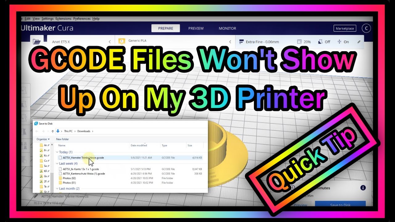 Мои файлы GCODE не отображаются на моем 3D-принтере при установке SD-карты (или я не вижу их назв...
