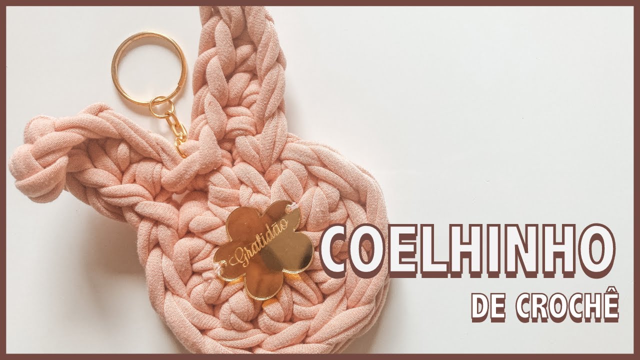 Chaveiro de Crochê com Fio de Malha Coelho