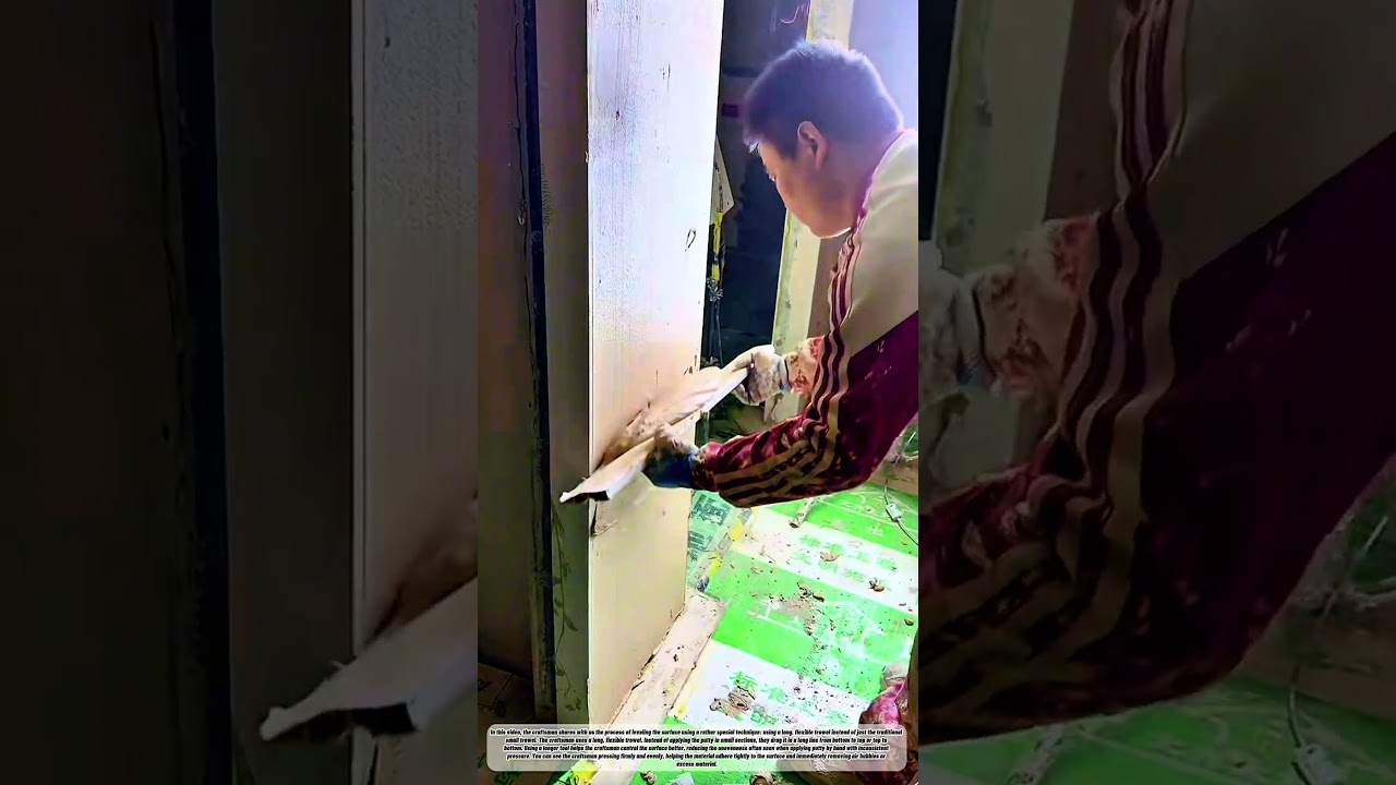 Skillful Plastering Techniques Using Simple Tools #job #workers #building