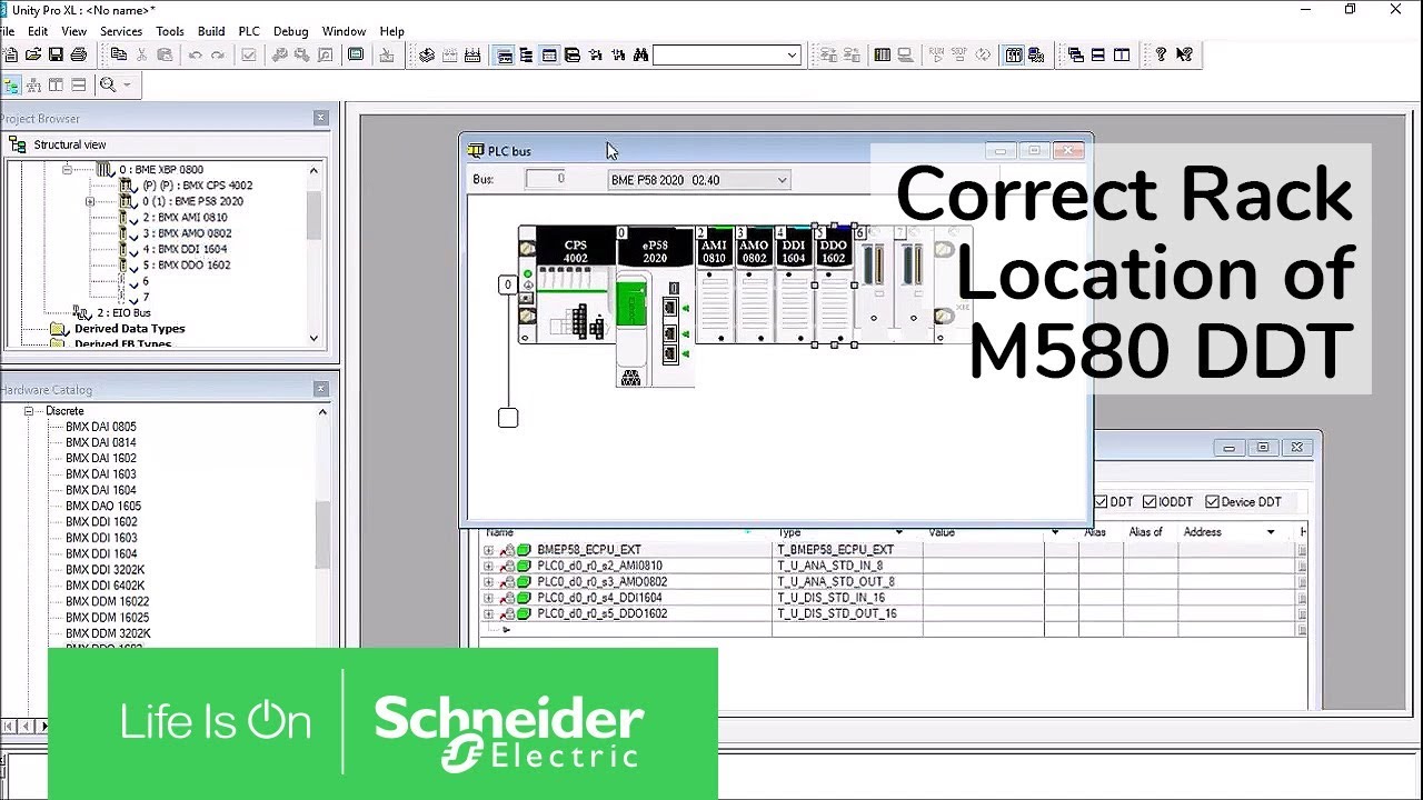 Correcting Rack Location of M580 DDT IO Module in Unity Pro | Schneider Electric Support