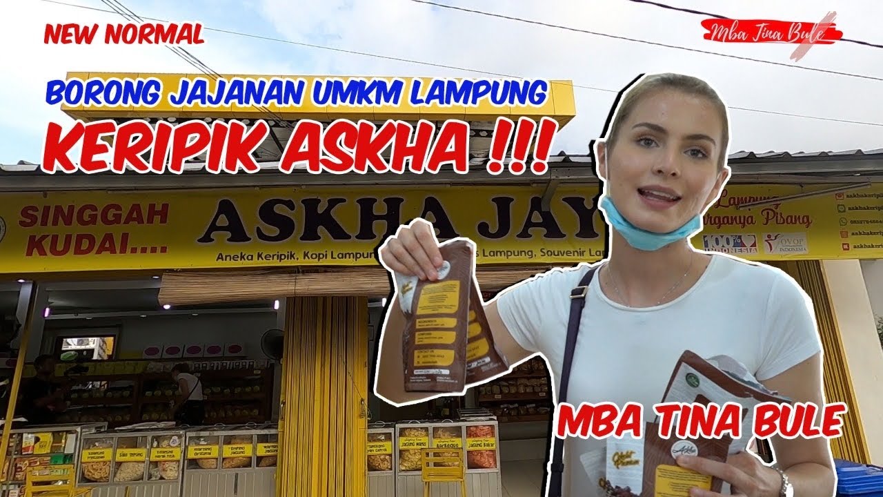 Mba Tina Bule Borong Jajanan UMKM Lampung Keripik Askha !!! New Normal Kuliner