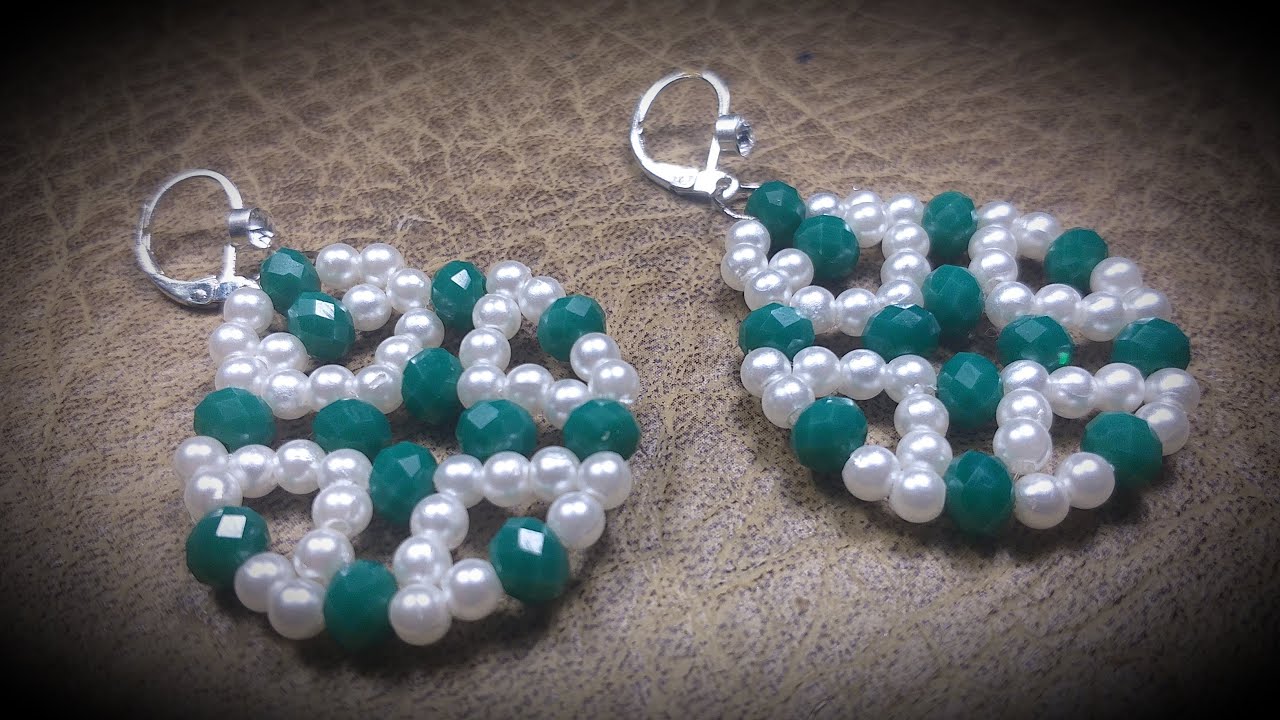 Lindos Aros de Perla y Cristal...Clase #566!!
