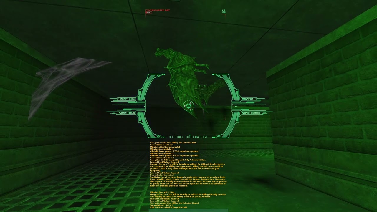 Neocron v2.5 - 024 - Прокачиваюсь на мобах в Pepper park Sewer 1.1 (Normal)