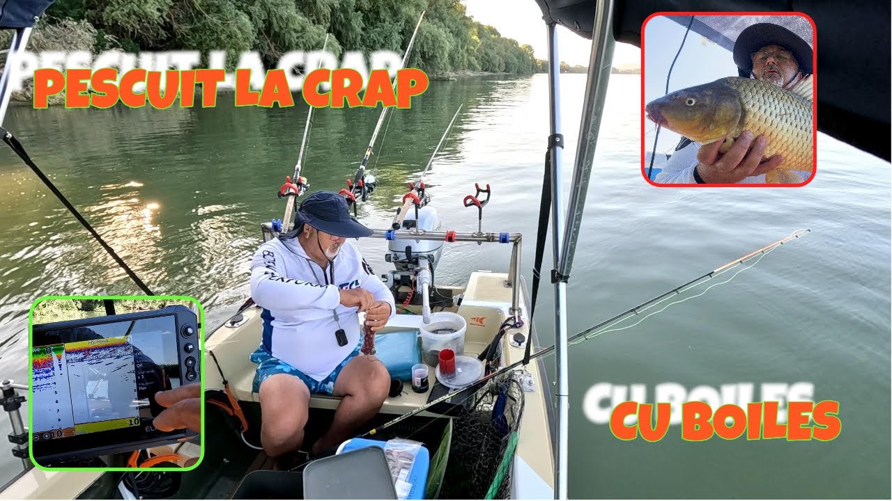 PESCUIT ÎN DELTA DUNĂRII DIN BARCĂ CRAP CU BOILES.  SETĂRI SONAR LOWRANCE FS9