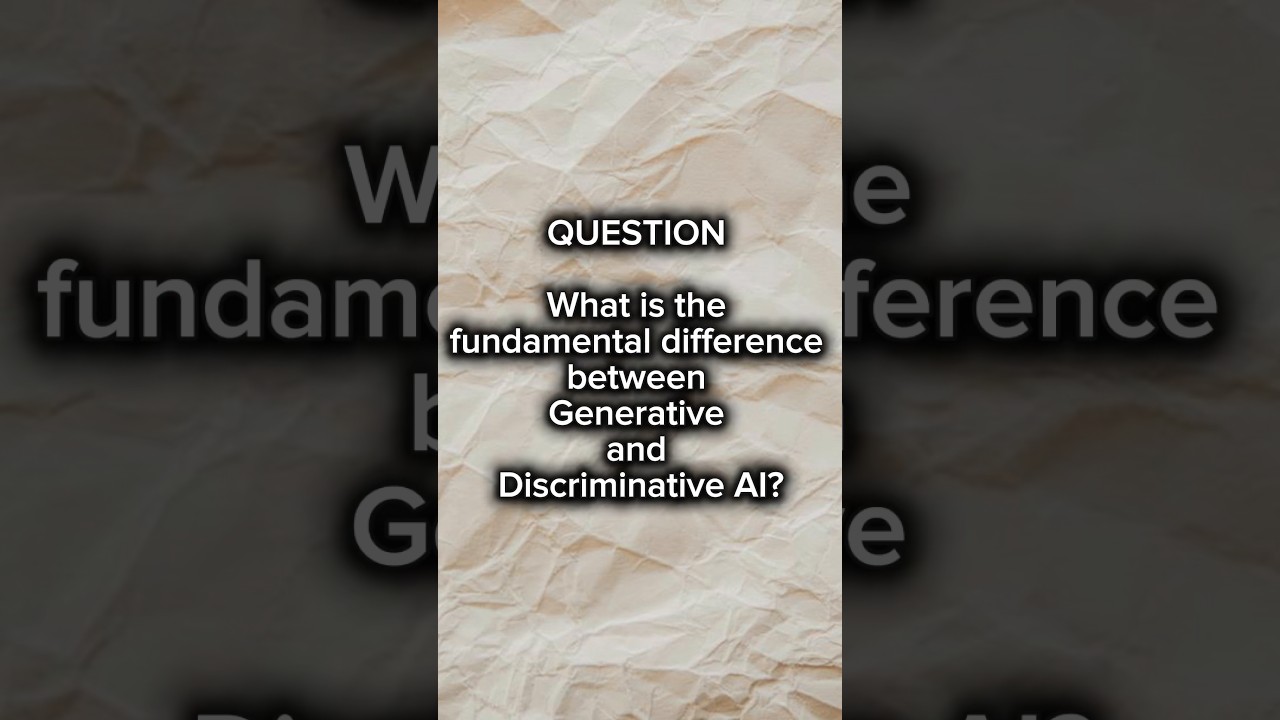 AI Interview Prep Q1: Generative vs. Discriminative AI Explained 🧠 #SmartSnap #shortsfeed