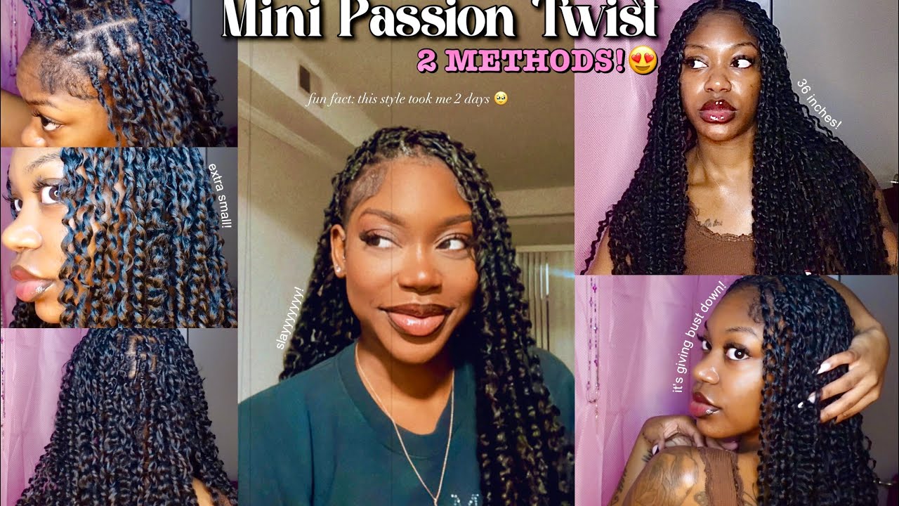 HOW TO: extra small mini passion twist hair tutorial [2 methods] DIY AT HOME | Rain Maya ♡