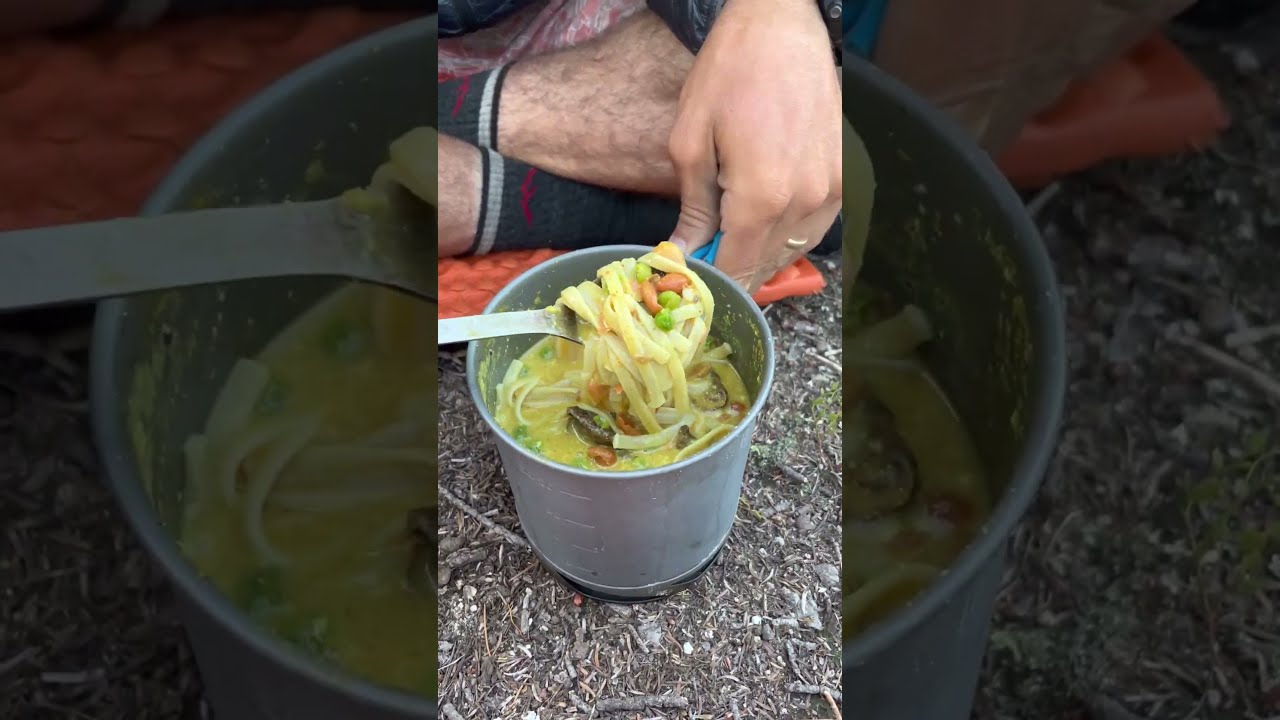 Dehydrated Coconut Curry Soup recipe for outdoor adventures and ultralight travel.