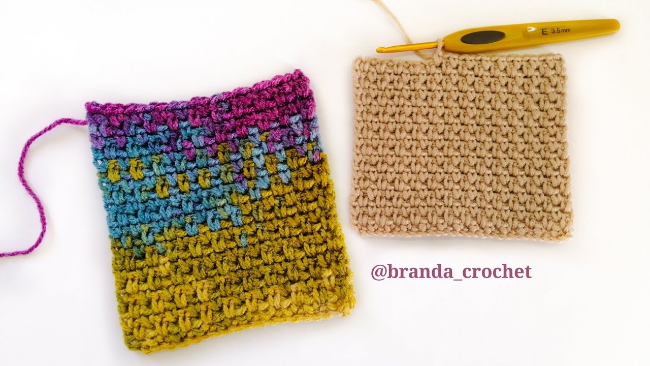 كروشيه غرزة الموس crochet moss stitch