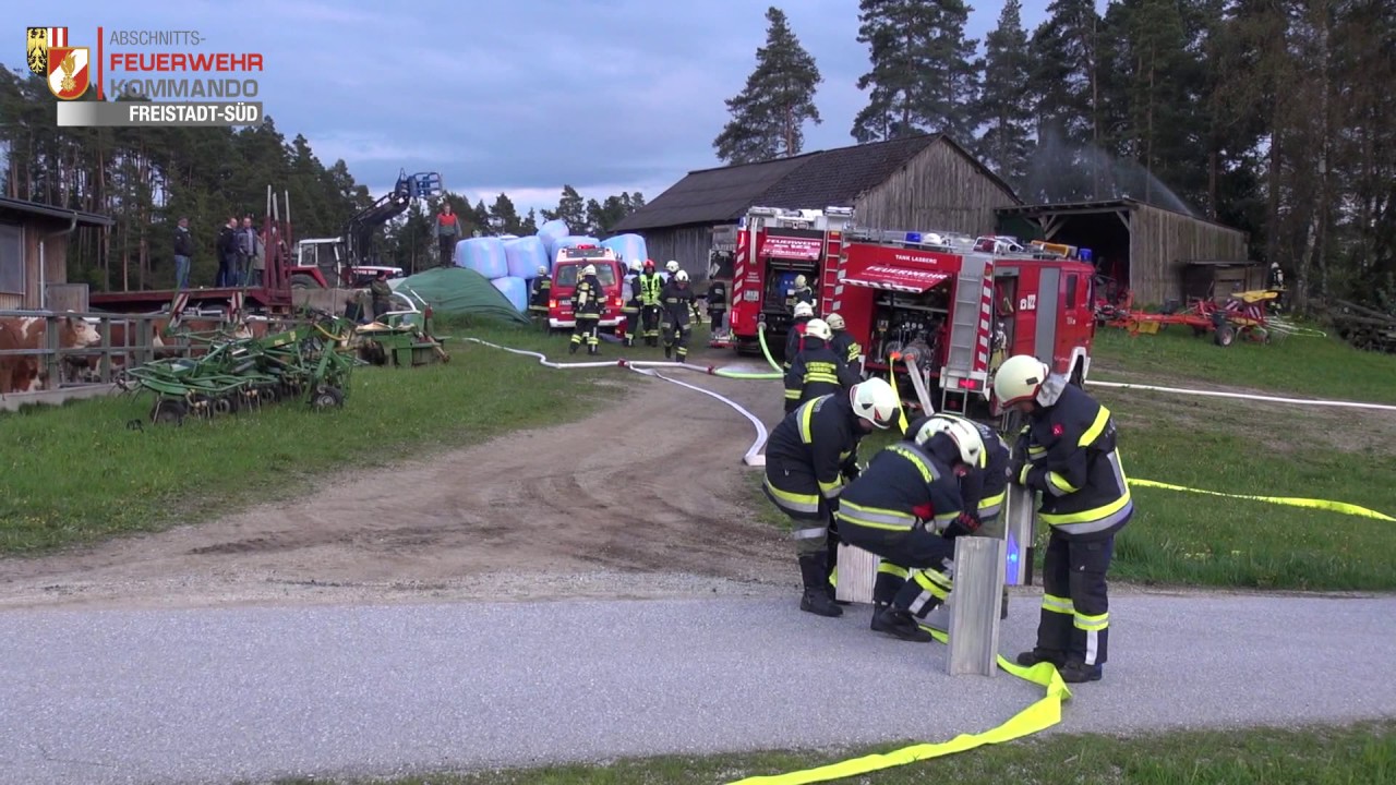 Übung: Brand Landwirschaftliches Objekt in Lasberg